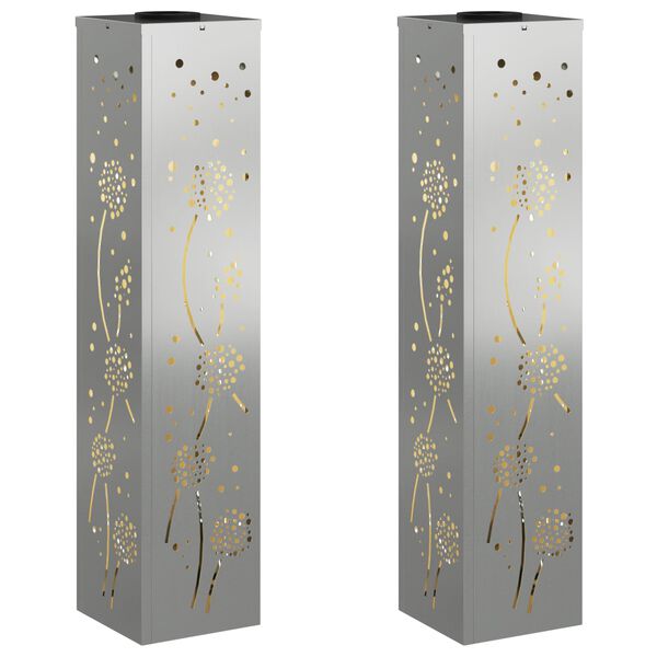 vidaXL S&oacute;lar LED st&iacute;gslj&oacute;s 2 pcs Rusty Galvaniseru&eth;