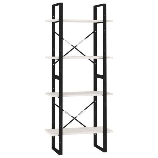 vidaXL 4 h&aelig;&eth;a B&oacute;kask&aacute;pur Hv&iacute;tur 60x30x140 cm Gegnheil Fura