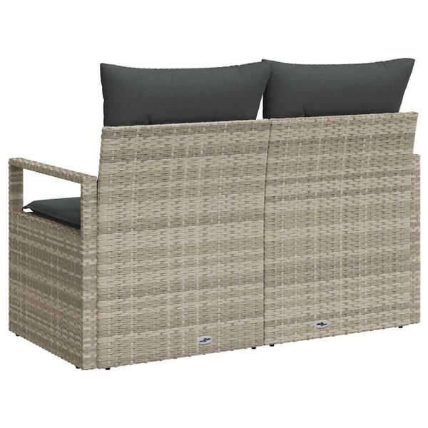 vidaXL Garðasófi með púði 120 x 62 x 69 sm. pólýrattan