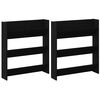 vidaXL Sk&oacute;knask&aacute;pur 2 pcs Svartur Eik 86 x 18 x 90 cm Samsettur vi&eth;ur