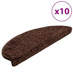 vidaXL Stigamottur 10 stk 65x21x4 cm br&uacute;nar h&aacute;lfhringlaga st&oacute;rar