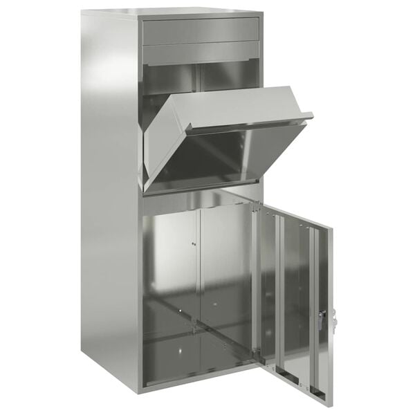 vidaXL P&oacute;stkassi me&eth; hur&eth; Svartur 41 x 38 x 103 cm Galvaniserad st&aacute;l