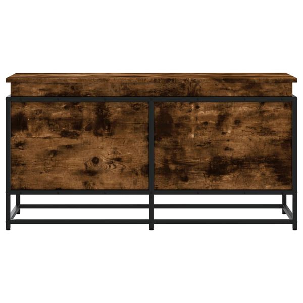 vidaXL Geymslukassi me&eth; Loki Reykt Eik 100x40x51,5 cm Samsettur Vi&eth;ur