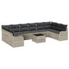 vidaXL Gar&eth;s&oacute;fa sett Lj&oacute;sgr&aacute;r 55 x 55 x 37 cm p&oacute;l&yacute;rattan