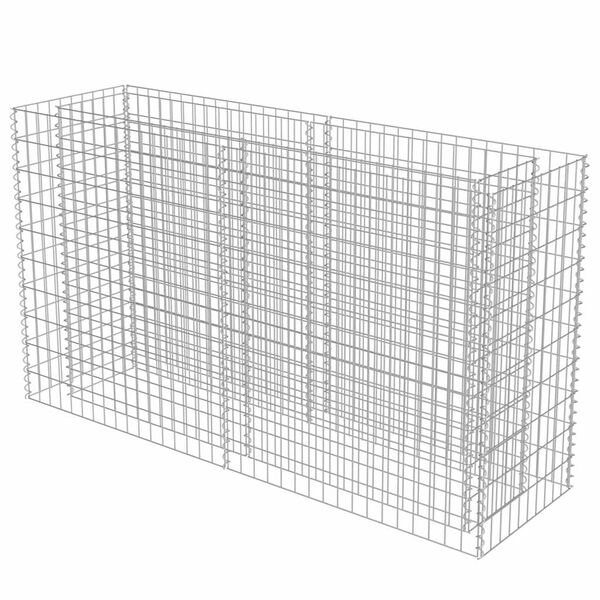 vidaXL Gabion Grj&oacute;tkassi Upph&aelig;kka&eth; Bl&oacute;maker S&iacute;nkh&uacute;&eth;a&eth; st&aacute;l180x50x100cm