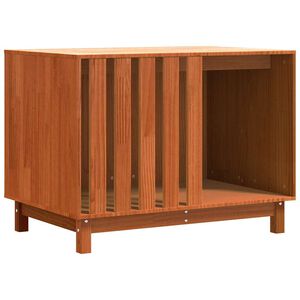 vidaXL Hundah&uacute;s me&eth; geymslu Vaxbr&uacute;nn 90 x 60 x 67 cm Solid furuhikk