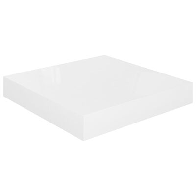 vidaXL Vegghengdar Hillur 4 stk. Háglans Hvítar 23x23,5x3,8 cm MDF