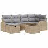 vidaXL Gar&eth;s&oacute;fa sett me&eth; p&uacute;&eth;i 7 pcs Drapplita&eth;ur Poly rattan