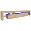 vidaXL sj&oacute;nvarpssk&aacute;pur me&eth; LED lj&oacute;sum Sonoma Oak 215x36,5x40 cm