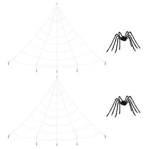 vidaXL Halv&iacute;n k&ouml;ngul&oacute; skreyting me&eth; vefjum 2 pcs Svart og hv&iacute;tt