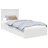 vidaXL Geymslu R&uacute;m me&eth; h&ouml;fu&eth;gafl Hv&iacute;tt 90 x 190 cm Samsettur vi&eth;ur