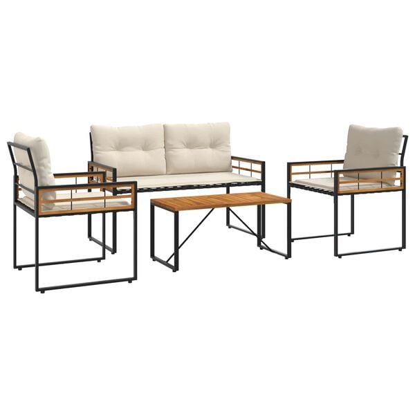 vidaXL Utandyra h&uacute;sgagna sett me&eth; p&uacute;&eth;i 4 pcs Rj&oacute;malitur