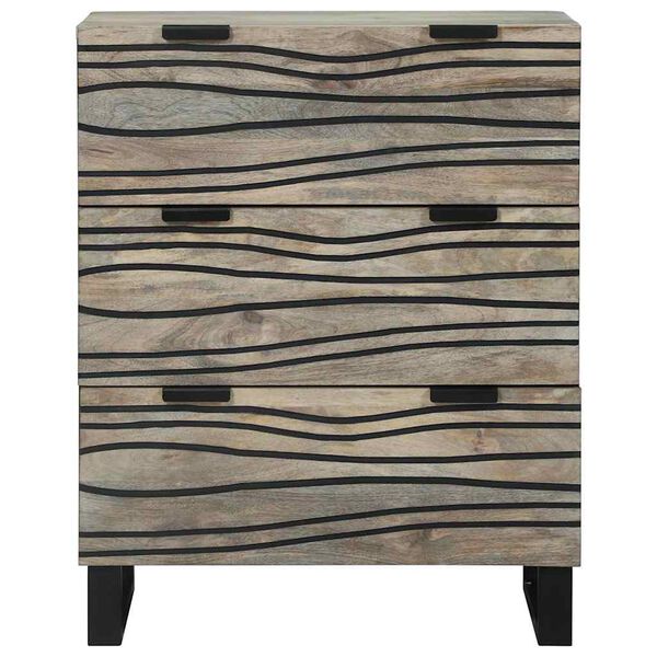 vidaXL Viðbeinteyfla Hvítt 60 x 33.5 x 75 cm Gegnheill mangóviður