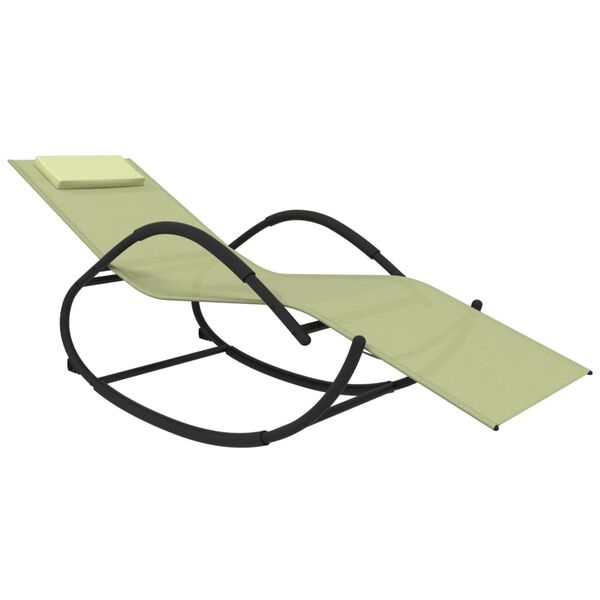 vidaXL S&oacute;lbekkir &aacute; Rugguf&oacute;tum 2 stk. Rj&oacute;mahv&iacute;tir St&aacute;l & Text&iacute;lene-efni