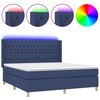 vidaXL H&oacute;lfa&eth; Springr&uacute;m me&eth; D&yacute;nu og LED Bl&aacute;tt 180x200cm Tauefni
