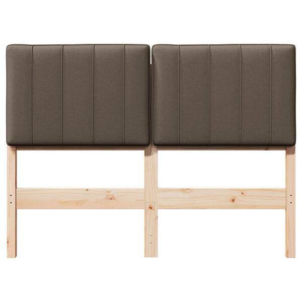 vidaXL B&oacute;lstru&eth; r&uacute;mgafl Br&uacute;nn og Taupe 120 cm Solid furuhikk
