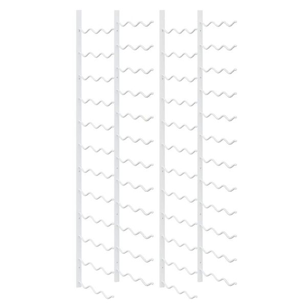 vidaXL Vegghengdur V&iacute;nrekki fyrir 36 Fl&ouml;skur 2 stk. Hv&iacute;tt J&aacute;rn