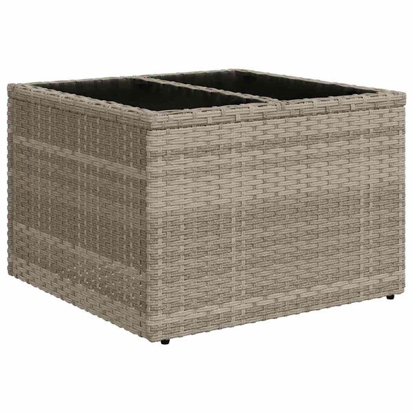 vidaXL Garðsófa sett með geymslu 11 pcs Ljósgrár pólýrattan