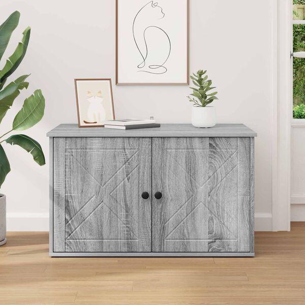 vidaXL Katta h&uacute;s Gr&aacute;r Sonoma 85 x 55 x 50 cm Samsettur vi&eth;ur