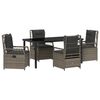 vidaXL Gar&eth;ur bor&eth;sett 5 pcs Gr&aacute;r p&oacute;l&yacute;rattan
