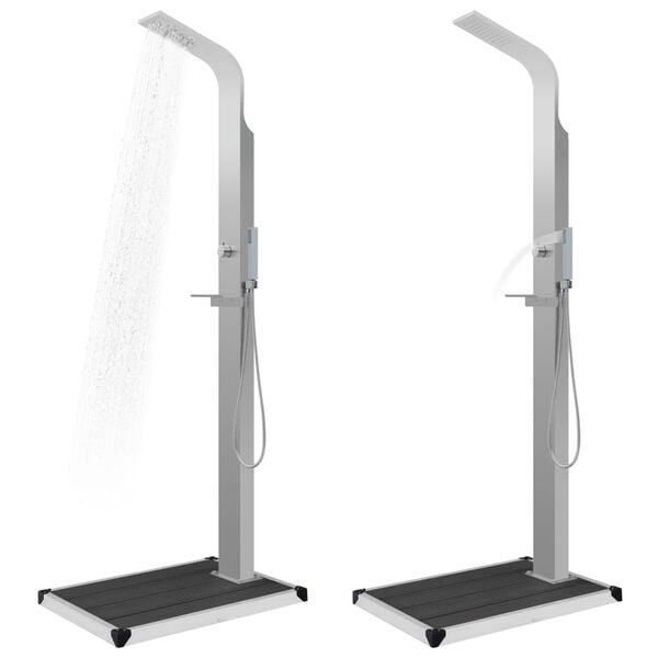 vidaXL Útisturta með Bakka WPC Ryðfrítt Stál