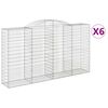 vidaXL Bogadregnir Grj&oacute;tkassar 6 stk. 300x50x160/180 cm Sinkh&uacute;&eth;a&eth; J&aacute;rn