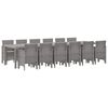 vidaXL Gar&eth;ur bor&eth;sett 13 pcs Lj&oacute;sgr&aacute;r Polt rattan