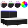 vidaXL H&oacute;lfa&eth; Springr&uacute;m me&eth; D&yacute;nu&LED Svart 200x200cm cm Tauefni