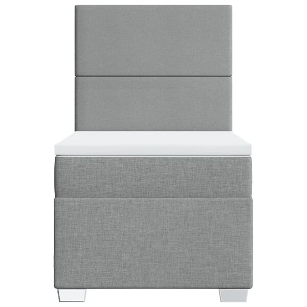 vidaXL H&oacute;lfa&eth; Springr&uacute;m Lj&oacute;sgr&aacute;tt 90x190 cm Tauefni