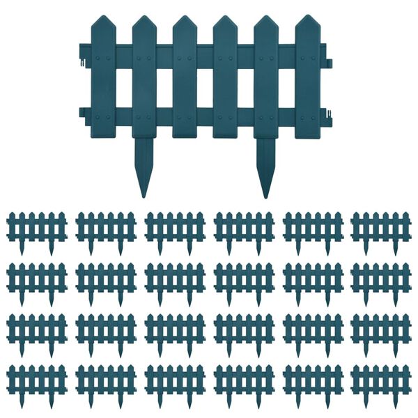 vidaXL Gar&eth;kantur 25 stk Gr&aelig;nn 10 m PP