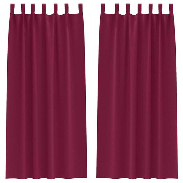 vidaXL Svartgard&iacute;nur me&eth; hringjum 2 pcs V&iacute;nrau&eth;ur 260 x 140 cm