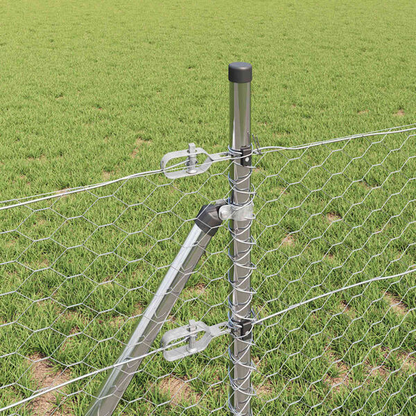 vidaXL Gir&eth;ingarp&oacute;stur Silfur 100 x 0,6 m (36 mm net) St&aacute;l