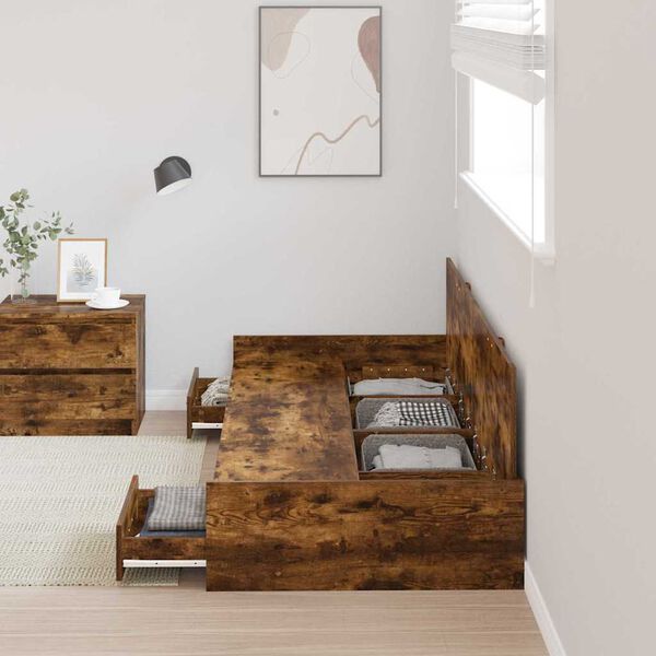 vidaXL Ramsvík með höfuðgafl Rauð-eik 70 x 190 cm Samsettur viður