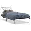 vidaXL R&uacute;mgrind &uacute;r M&aacute;lmi &aacute;n D&yacute;nu me&eth; H&ouml;f&eth;agafli Sv&ouml;rt 90x190 cm