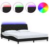 vidaXL R&uacute;mgrind me&eth; LED &aacute;n D&yacute;nu Sv&ouml;rt 180x200 cm Tau&aacute;kl&aelig;&eth;i