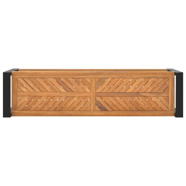 vidaXL Bekkur 120 cm Gegnheill Tekkvi&eth;ur