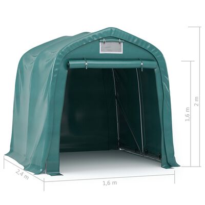 vidaXL bílskúrstjald PVC 1,6x2,4 m Græn