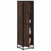 vidaXL Highboard Br&uacute;n Eik 35,5x35x139 cm Hanna&eth;ur vi&eth;ur og m&aacute;lmur