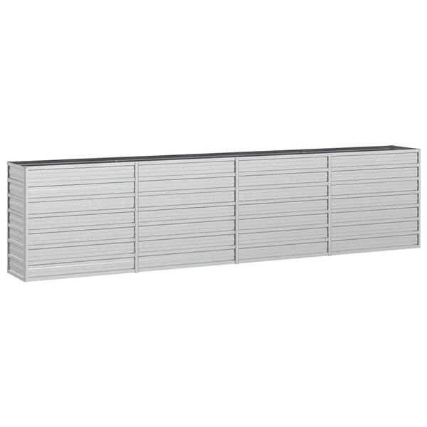 vidaXL Upphækkað Blómaker 320x40x77 cm Sinkhúðað Stál Silfur