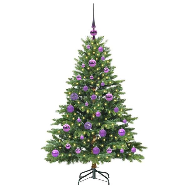 vidaXL Gervi j&oacute;latr&eacute; me&eth; 150 LED me&eth; standi Gr&aelig;nn 120 cm PE og PVC