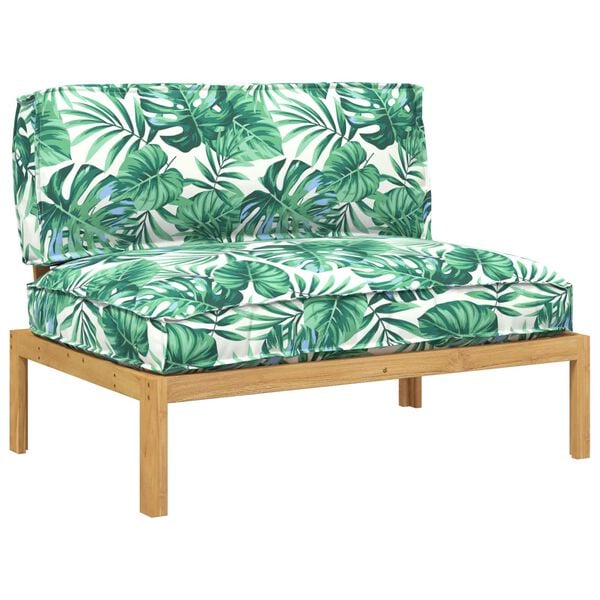 vidaXL S&oacute;fasett me&eth; p&uacute;&eth;i Bladmyll 120 x 92 x 69 cm Hrein akas&iacute;utr&eacute;