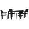 vidaXL Gar&eth;ur bor&eth;sett 5 pcs Svartur Dufth&uacute;&eth;a&eth; st&aacute;l