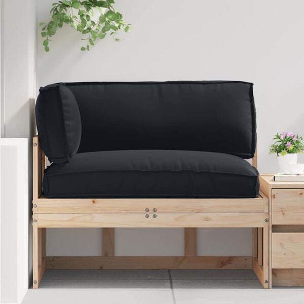 vidaXL P&uacute;&eth;asett &aacute; pall 3 pcs Svartur Oxford efni