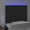 vidaXL LED h&ouml;fu&eth;gafl Svart 90x5x118/128 cm Flauel