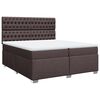 vidaXL H&oacute;lfa&eth; Springr&uacute;m me&eth; D&yacute;nu D&ouml;kkbr&uacute;nt 200x200 cm Efni
