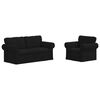 vidaXL S&oacute;fasett 2 pcs Svartur 175 x 82 x 80 cm d&uacute;kur