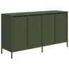 vidaXL skenkur Olive Green 135x39x73,5 cm Kaldvalsað stál