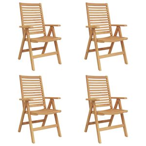 vidaXL Gar&eth;st&oacute;ll 4 pcs Br&uacute;nn 52 x 64.5 x 108 cm Gegnheill tekkvi&eth;ur
