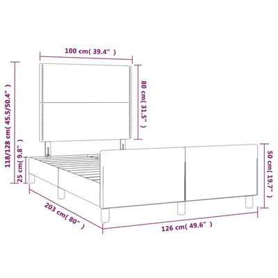 vidaXL Rúmgrind með Höfuðgafli Kaffibrúnn 120x200 cm Gervileður