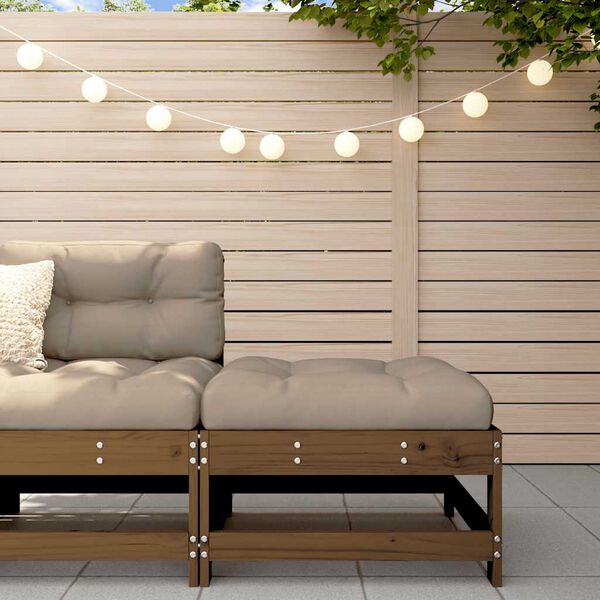 vidaXL F&oacute;tskemill &iacute; Gar&eth;inn me&eth; Sessu Hunangsbr&uacute;nn Gegnheil Fura